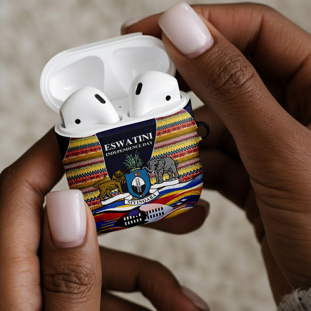 Eswatini Independence Day AirPods Case Freedom Pride - Lion Elephant - Strelitzia Flowers