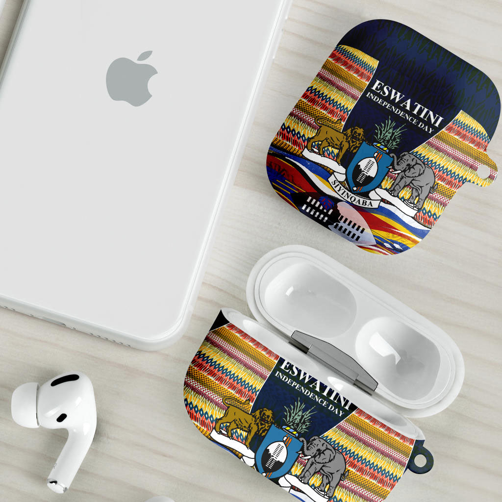 Eswatini Independence Day AirPods Case Freedom Pride - Lion Elephant - Strelitzia Flowers