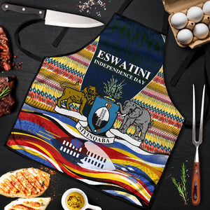 Eswatini Independence Day Apron Freedom Pride - Lion Elephant - Strelitzia Flowers