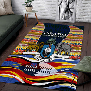 Eswatini Independence Day Area Rug Freedom Pride - Lion Elephant - Strelitzia Flowers