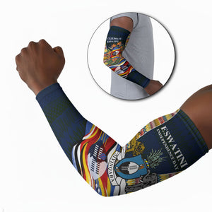 Eswatini Independence Day Arm Sleeves Freedom Pride - Lion Elephant - Strelitzia Flowers