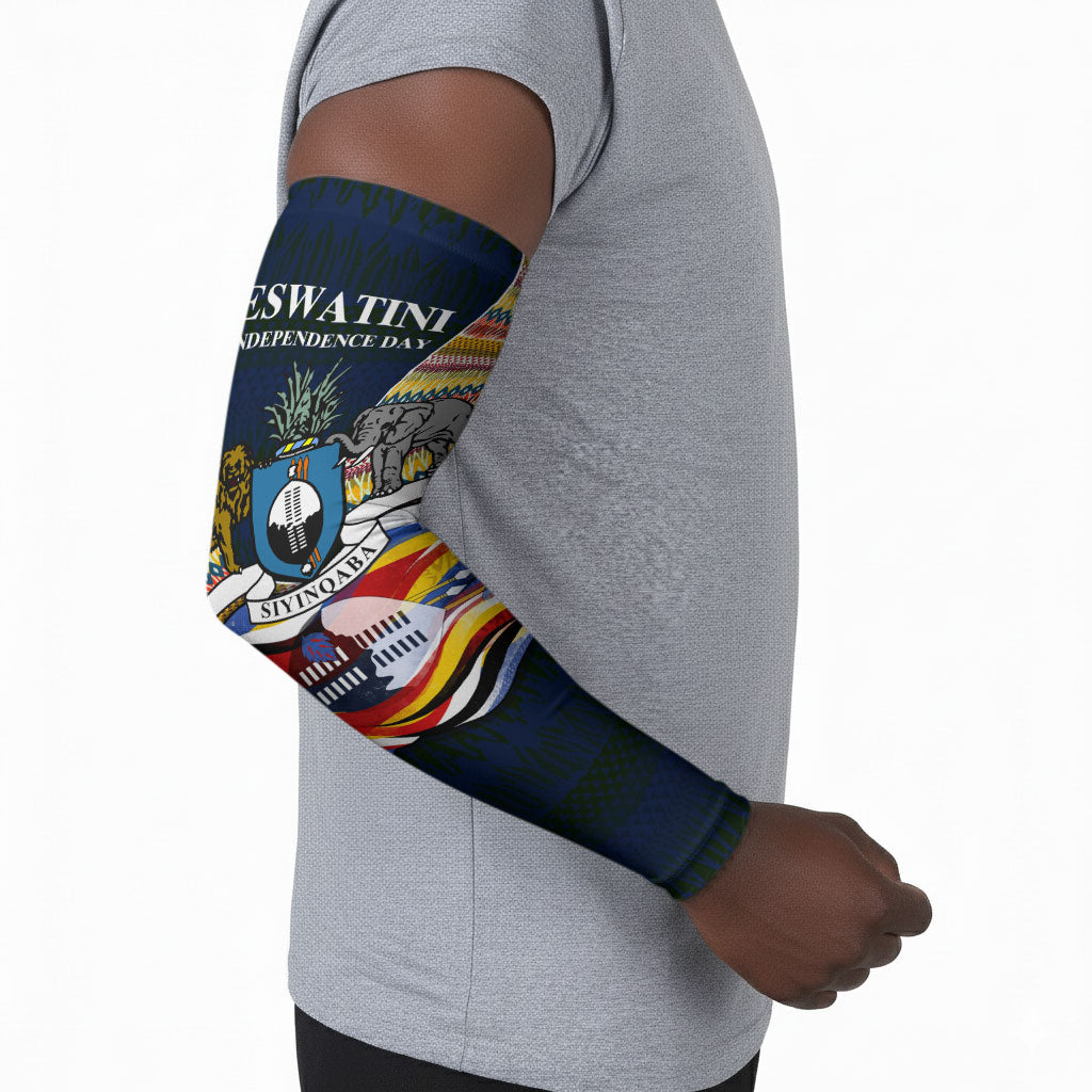 Eswatini Independence Day Arm Sleeves Freedom Pride - Lion Elephant - Strelitzia Flowers