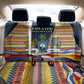 Eswatini Independence Day Back Car Seat Cover Freedom Pride - Lion Elephant - Strelitzia Flowers