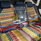 Eswatini Independence Day Back Car Seat Cover Freedom Pride - Lion Elephant - Strelitzia Flowers