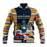 Eswatini Independence Day Baseball Jacket Freedom Pride - Lion Elephant - Strelitzia Flowers