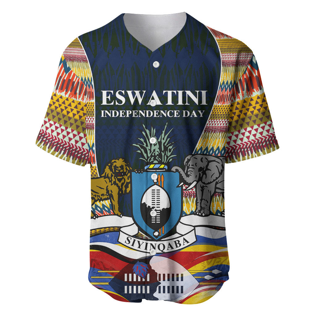 Eswatini Independence Day Baseball Jersey Freedom Pride - Lion Elephant - Strelitzia Flowers