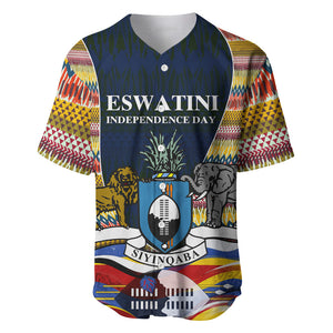 Eswatini Independence Day Baseball Jersey Freedom Pride - Lion Elephant - Strelitzia Flowers