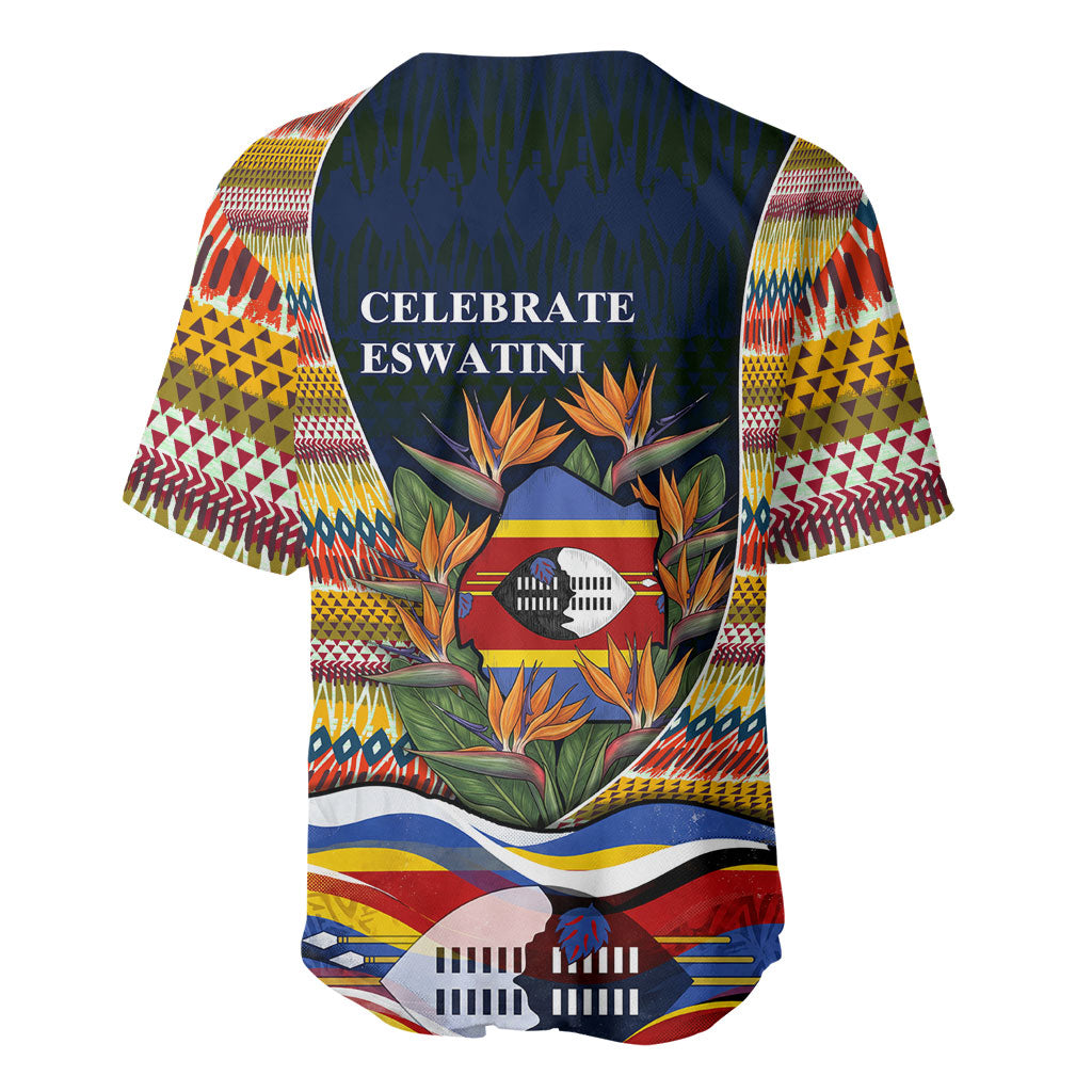 Eswatini Independence Day Baseball Jersey Freedom Pride - Lion Elephant - Strelitzia Flowers