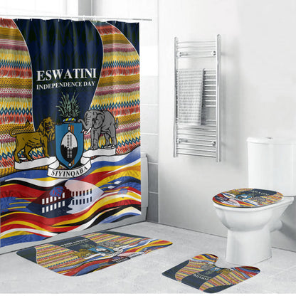 Eswatini Independence Day Bathroom Set Freedom Pride - Lion Elephant - Strelitzia Flowers