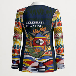 Eswatini Independence Day Blazer Freedom Pride - Lion Elephant - Strelitzia Flowers