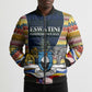 Eswatini Independence Day Bomber Puffer Jacket Freedom Pride - Lion Elephant - Strelitzia Flowers