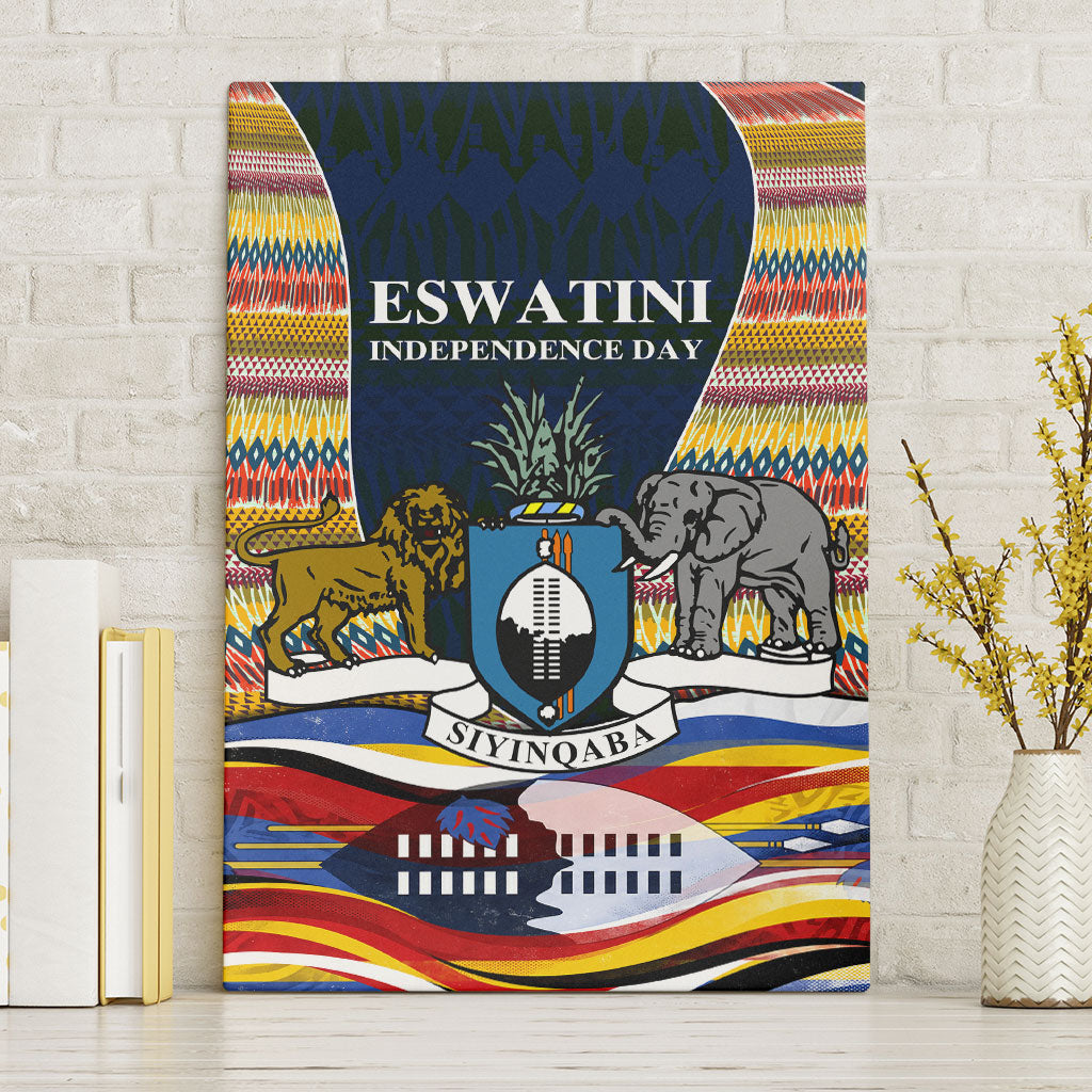 Eswatini Independence Day Canvas Wall Art Freedom Pride - Lion Elephant - Strelitzia Flowers