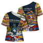 Eswatini Independence Day Cross Shoulder Shirt Freedom Pride - Lion Elephant - Strelitzia Flowers