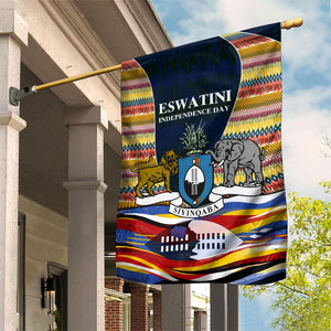 Eswatini Independence Day Garden Flag Freedom Pride - Lion Elephant - Strelitzia Flowers