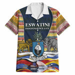 Eswatini Independence Day Hawaiian Shirt Freedom Pride - Lion Elephant - Strelitzia Flowers