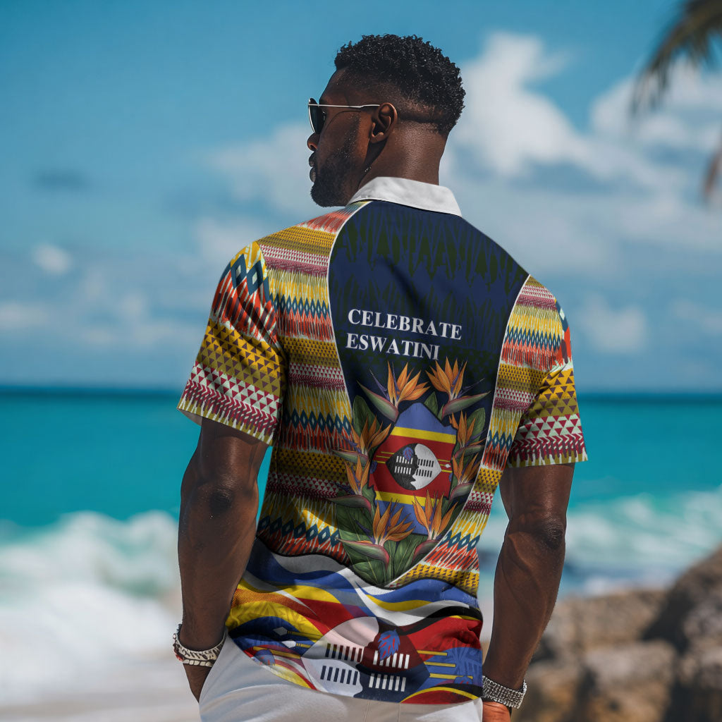 Eswatini Independence Day Hawaiian Shirt Freedom Pride - Lion Elephant - Strelitzia Flowers
