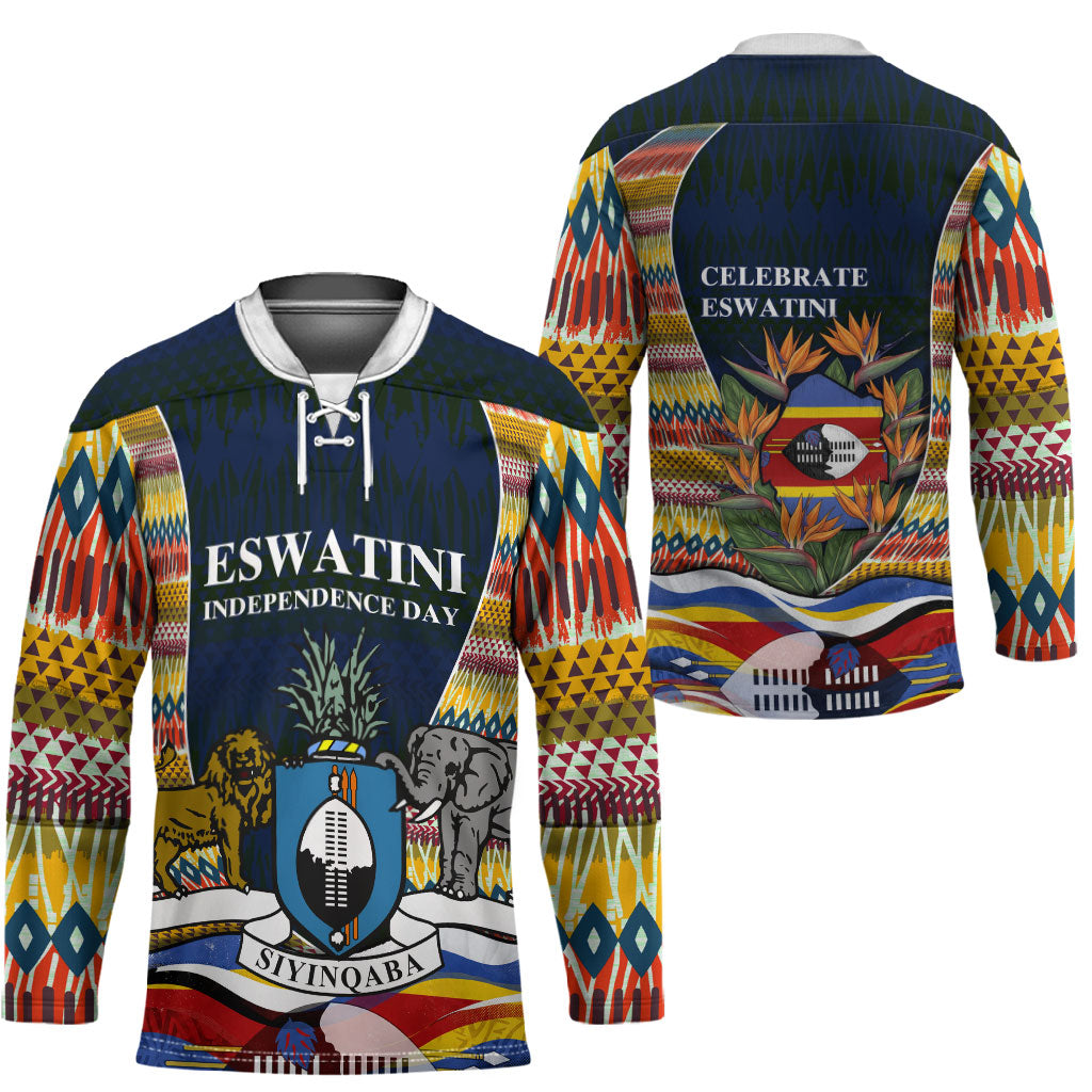 Eswatini Independence Day Hockey Jersey Freedom Pride - Lion Elephant - Strelitzia Flowers