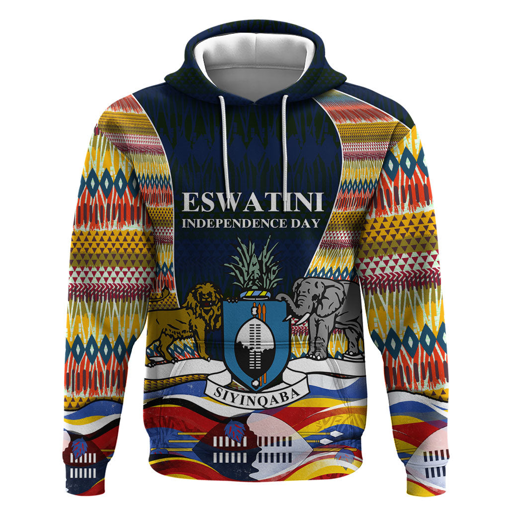 Eswatini Independence Day Hoodie Freedom Pride - Lion Elephant - Strelitzia Flowers
