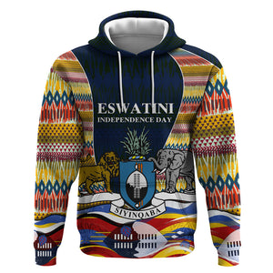 Eswatini Independence Day Hoodie Freedom Pride - Lion Elephant - Strelitzia Flowers