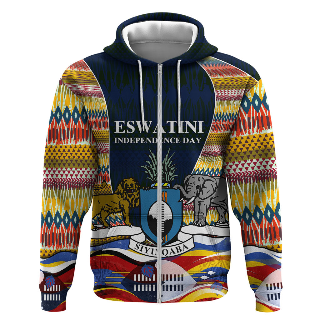 Eswatini Independence Day Hoodie Freedom Pride - Lion Elephant - Strelitzia Flowers