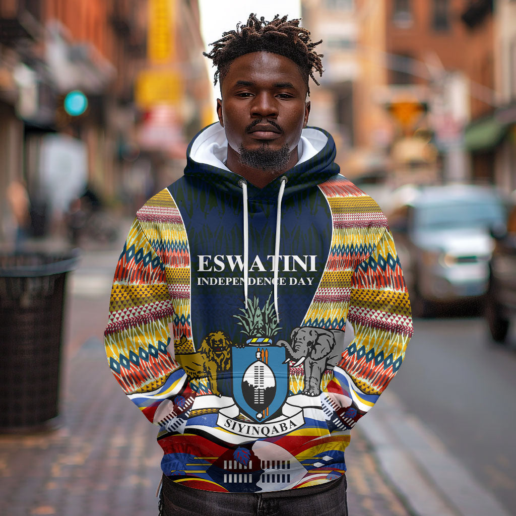 Eswatini Independence Day Hoodie Freedom Pride - Lion Elephant - Strelitzia Flowers