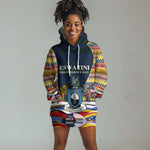 Eswatini Independence Day Hoodie Dress Freedom Pride - Lion Elephant - Strelitzia Flowers