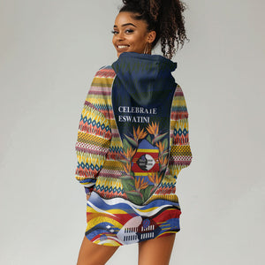 Eswatini Independence Day Hoodie Dress Freedom Pride - Lion Elephant - Strelitzia Flowers