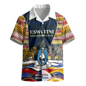 Eswatini Independence Day Kid Hawaiian Shirt Freedom Pride - Lion Elephant - Strelitzia Flowers