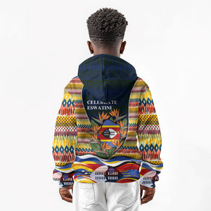 Eswatini Independence Day Kid Hoodie Freedom Pride - Lion Elephant - Strelitzia Flowers