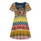 Eswatini Independence Day Kid Short Sleeve Dress Freedom Pride - Lion Elephant - Strelitzia Flowers