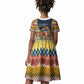 Eswatini Independence Day Kid Short Sleeve Dress Freedom Pride - Lion Elephant - Strelitzia Flowers