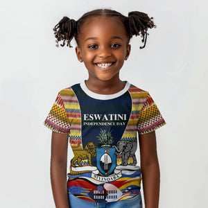 Eswatini Independence Day Kid T shirt Freedom Pride - Lion Elephant - Strelitzia Flowers
