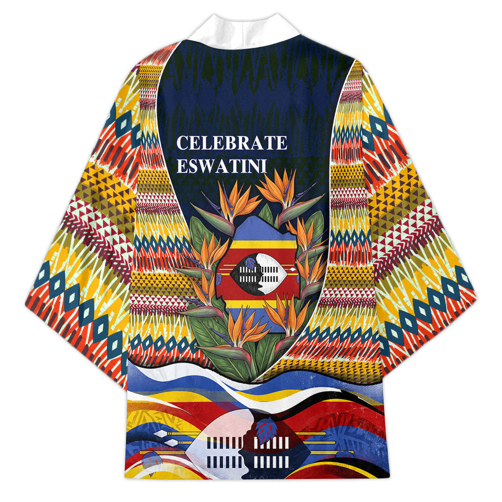 Eswatini Independence Day Kimono Freedom Pride - Lion Elephant - Strelitzia Flowers