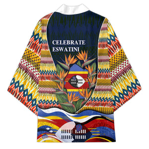 Eswatini Independence Day Kimono Freedom Pride - Lion Elephant - Strelitzia Flowers