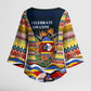 Eswatini Independence Day Kimono Sleeve Blouse Freedom Pride - Lion Elephant - Strelitzia Flowers