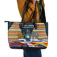 Eswatini Independence Day Leather Tote Bag Freedom Pride - Lion Elephant - Strelitzia Flowers
