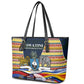 Eswatini Independence Day Leather Tote Bag Freedom Pride - Lion Elephant - Strelitzia Flowers