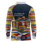 Eswatini Independence Day Long Sleeve Polo Shirt Freedom Pride - Lion Elephant - Strelitzia Flowers