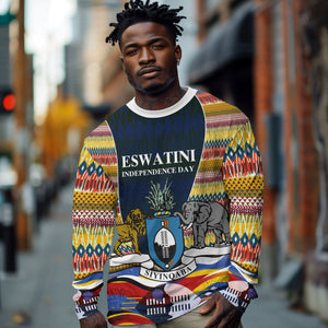 Eswatini Independence Day Long Sleeve Shirt Freedom Pride - Lion Elephant - Strelitzia Flowers