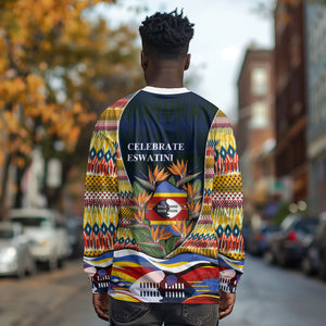 Eswatini Independence Day Long Sleeve Shirt Freedom Pride - Lion Elephant - Strelitzia Flowers