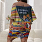 Eswatini Independence Day Off Shoulder Short Dress Freedom Pride - Lion Elephant - Strelitzia Flowers