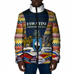 Eswatini Independence Day Padded Jacket Freedom Pride - Lion Elephant - Strelitzia Flowers