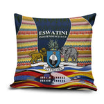 Eswatini Independence Day Pillow Cover Freedom Pride - Lion Elephant - Strelitzia Flowers
