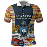 Eswatini Independence Day Polo Shirt Freedom Pride - Lion Elephant - Strelitzia Flowers