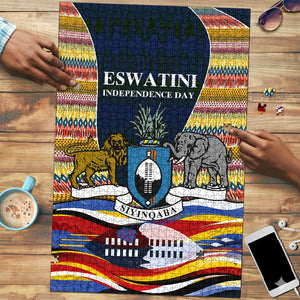 Eswatini Independence Day Puzzle Freedom Pride - Lion Elephant - Strelitzia Flowers