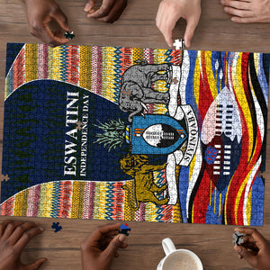 Eswatini Independence Day Puzzle Freedom Pride - Lion Elephant - Strelitzia Flowers