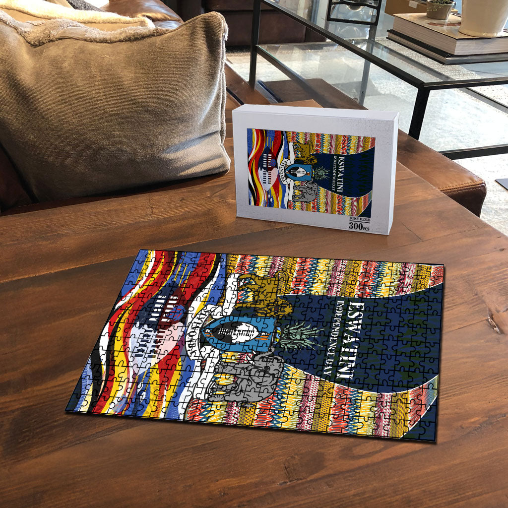 Eswatini Independence Day Puzzle Freedom Pride - Lion Elephant - Strelitzia Flowers
