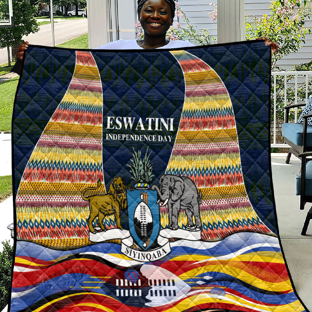 Eswatini Independence Day Quilt Freedom Pride - Lion Elephant - Strelitzia Flowers