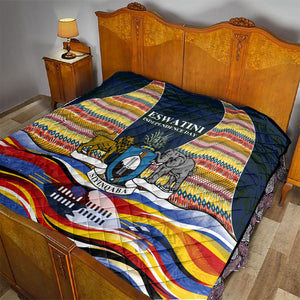 Eswatini Independence Day Quilt Freedom Pride - Lion Elephant - Strelitzia Flowers