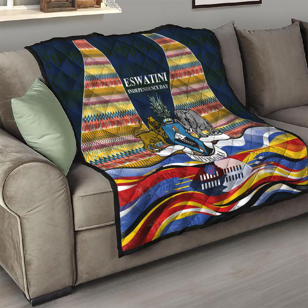 Eswatini Independence Day Quilt Freedom Pride - Lion Elephant - Strelitzia Flowers